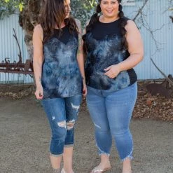 Boutique Simplified New Arrivals Smokey Eyelet Sleeveless Top