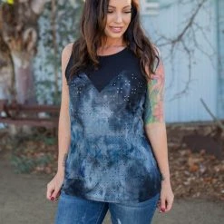 Boutique Simplified New Arrivals Smokey Eyelet Sleeveless Top