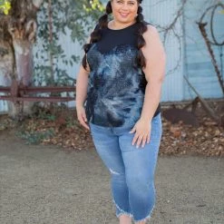 Boutique Simplified New Arrivals Smokey Eyelet Sleeveless Top