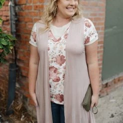 No Ship Drop Ship Life Of The Party Sleeveless Cardigan In Shimmering Mauve New Arrivals