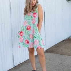 Boutique Simplified Mint To Be Swing Dress
