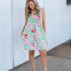 Boutique Simplified Mint To Be Swing Dress