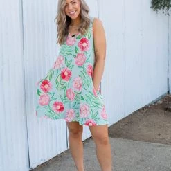Boutique Simplified Mint To Be Swing Dress