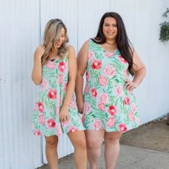 Boutique Simplified Mint To Be Swing Dress