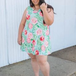 Boutique Simplified Mint To Be Swing Dress