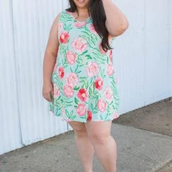 Boutique Simplified Mint To Be Swing Dress