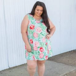 Boutique Simplified Mint To Be Swing Dress