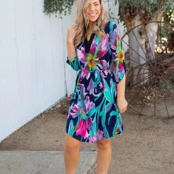 Boutique Simplified Exoticly Sophisticated 3/4 Sleeve Dress New Arrivals