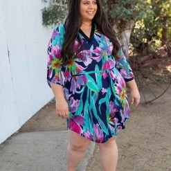 Boutique Simplified Exoticly Sophisticated 3/4 Sleeve Dress New Arrivals