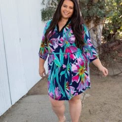 Boutique Simplified Exoticly Sophisticated 3/4 Sleeve Dress New Arrivals