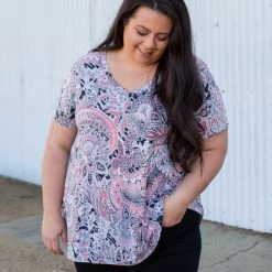 Boutique Simplified Mystery Awaits Short Sleeve Top