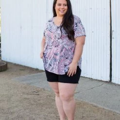 Boutique Simplified Mystery Awaits Short Sleeve Top