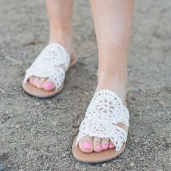Boutique Simplified New Arrivals Crochet Raffia Sandals