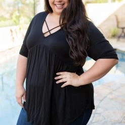 Boutique Simplified Crossroads Babydoll In Black New Arrivals