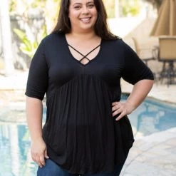 Boutique Simplified Crossroads Babydoll In Black New Arrivals