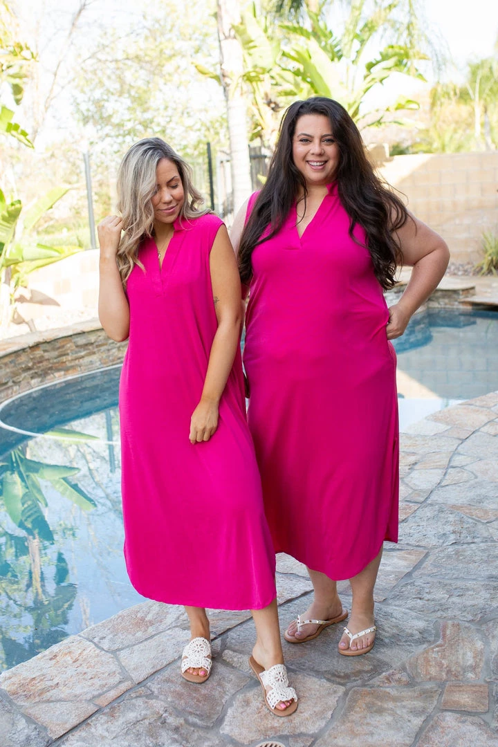 Boutique Simplified New Arrivals Sleeveless Fuchsia Gabby Dress 5 Boutique Simplified New Arrivals Sleeveless Fuchsia Gabby Dress