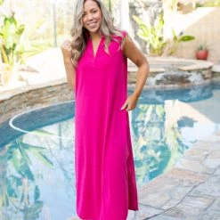Boutique Simplified New Arrivals Sleeveless Fuchsia Gabby Dress 15 Boutique Simplified New Arrivals Sleeveless Fuchsia Gabby Dress