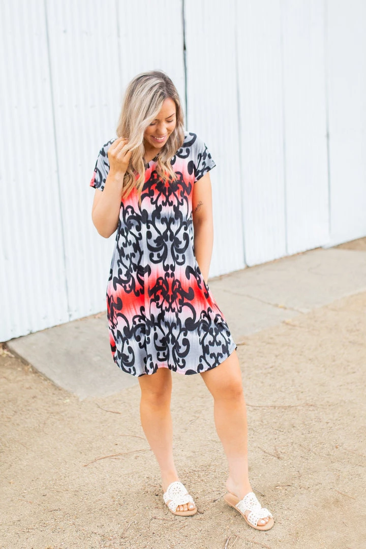 Boutique Simplified New Arrivals Damask You A Question T-shirt Dress 9 Boutique Simplified New Arrivals Damask You A Question T-shirt Dress