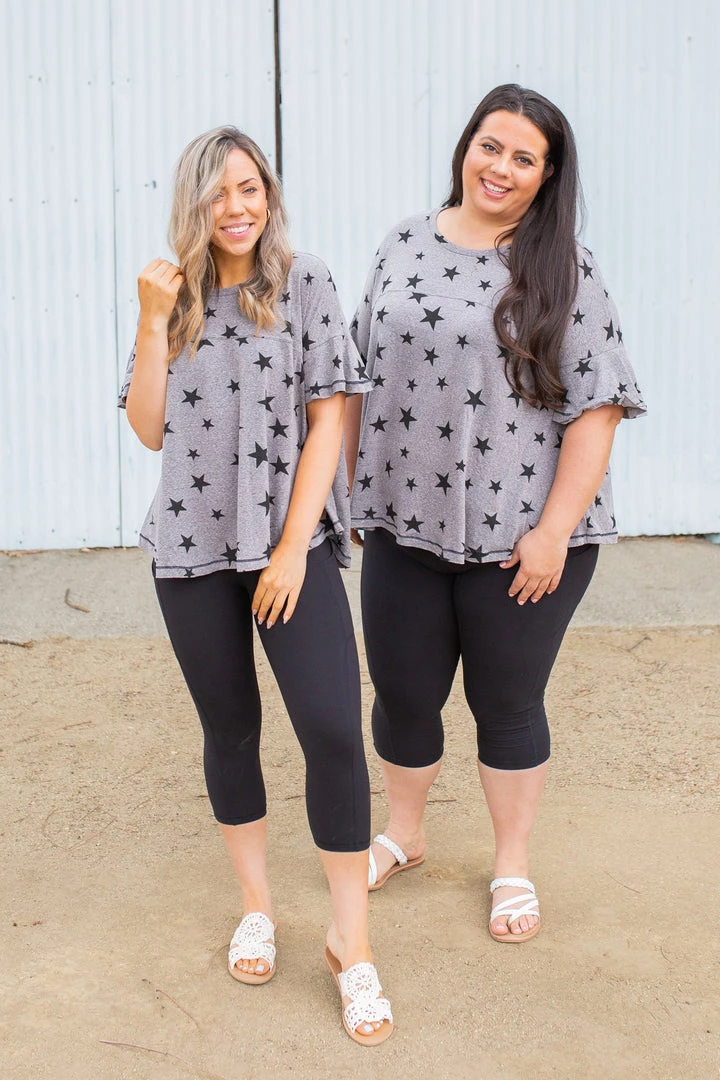 Boutique Simplified Starry Night Short Sleeve Top New Arrivals 5 Boutique Simplified Starry Night Short Sleeve Top New Arrivals