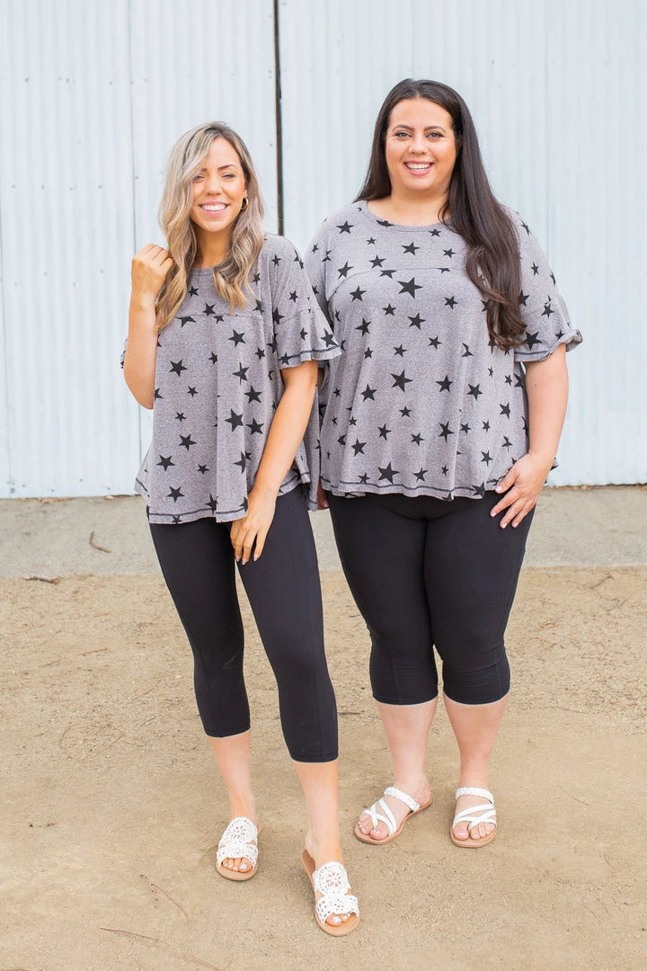 Boutique Simplified Starry Night Short Sleeve Top New Arrivals 6 Boutique Simplified Starry Night Short Sleeve Top New Arrivals