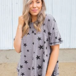 Boutique Simplified Starry Night Short Sleeve Top New Arrivals