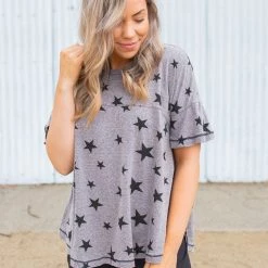 Boutique Simplified Starry Night Short Sleeve Top New Arrivals 18 Boutique Simplified Starry Night Short Sleeve Top New Arrivals