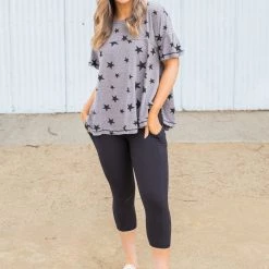 Boutique Simplified Starry Night Short Sleeve Top New Arrivals 20 Boutique Simplified Starry Night Short Sleeve Top New Arrivals