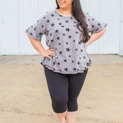 Boutique Simplified Starry Night Short Sleeve Top New Arrivals 22 Boutique Simplified Starry Night Short Sleeve Top New Arrivals