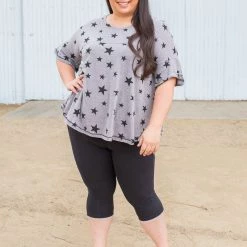 Boutique Simplified Starry Night Short Sleeve Top New Arrivals 23 Boutique Simplified Starry Night Short Sleeve Top New Arrivals