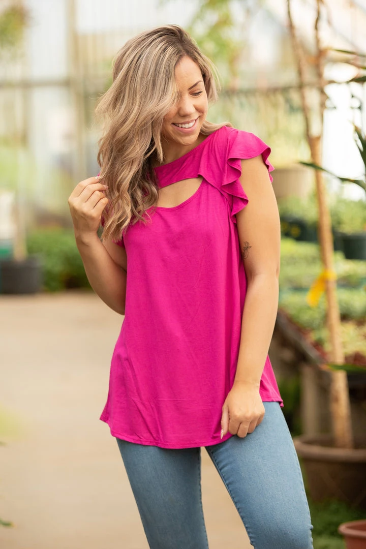 Boutique Simplified Peek A Boo Flutter Sleeve New Arrivals 7 Boutique Simplified Peek A Boo Flutter Sleeve New Arrivals