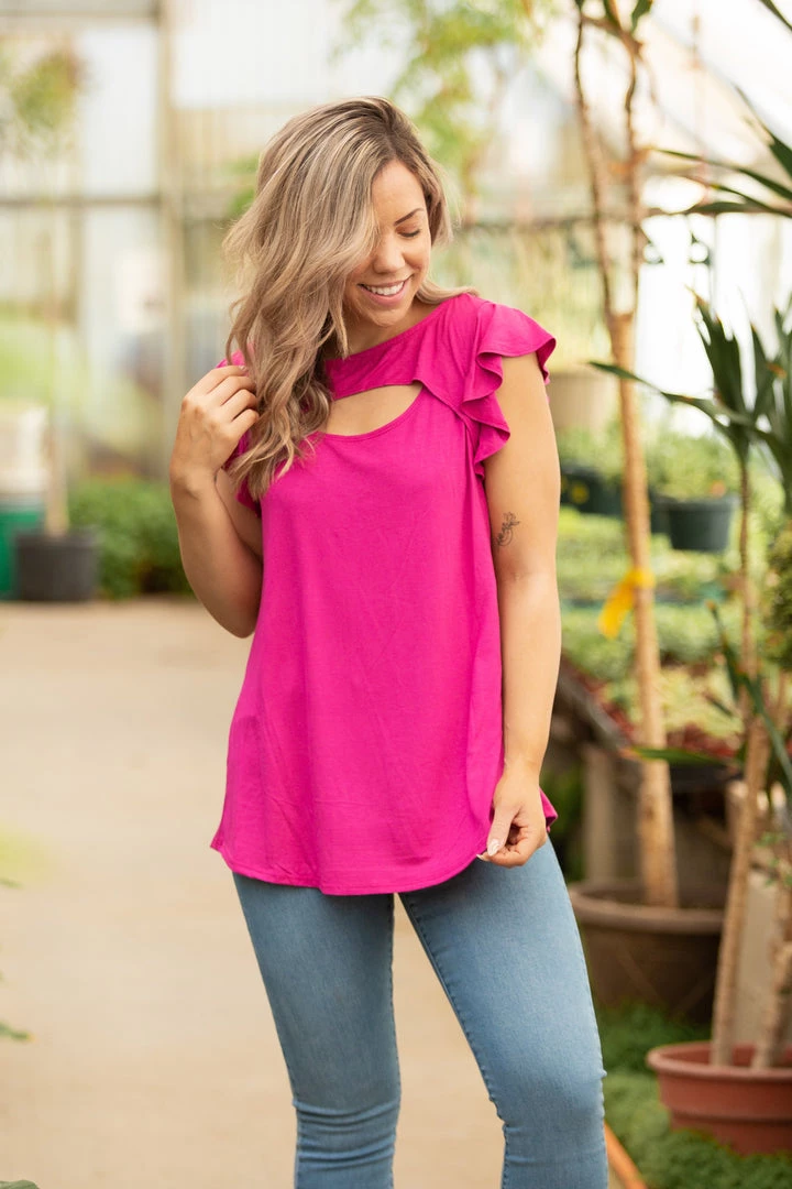 Boutique Simplified Peek A Boo Flutter Sleeve New Arrivals 8 Boutique Simplified Peek A Boo Flutter Sleeve New Arrivals