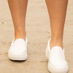 Boutique Simplified Slip Into Style Slip On Sneakers - White New Arrivals