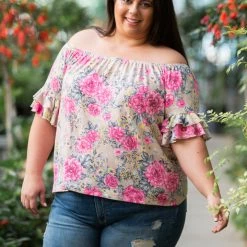 Boutique Simplified New Arrivals Summer Blooms Ruffle Sleeve Top