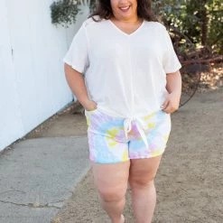 Boutique Simplified Spirited Front Tie Top In White New Arrivals