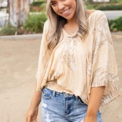 Boutique Simplified Vintage Leaf Dolman