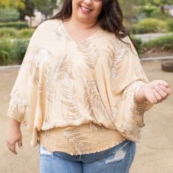 Boutique Simplified Vintage Leaf Dolman