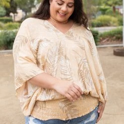 Boutique Simplified Vintage Leaf Dolman