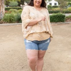 Boutique Simplified Vintage Leaf Dolman