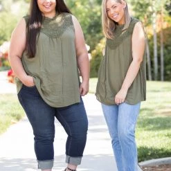 Boutique Simplified Boho Charm Sleeveless Top In Olive 15 Boutique Simplified Boho Charm Sleeveless Top In Olive
