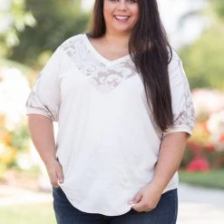 Boutique Simplified New Arrivals Paisley Latte Short Sleeve Top