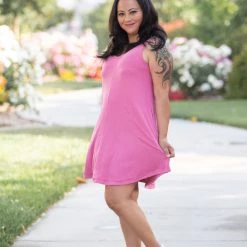 Boutique Simplified Heart & Soul Tank Tunic In Mauve New Arrivals