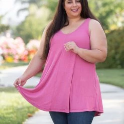 Boutique Simplified Heart & Soul Tank Tunic In Mauve New Arrivals