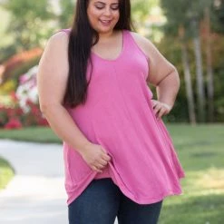 Boutique Simplified Heart & Soul Tank Tunic In Mauve New Arrivals