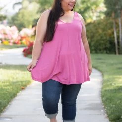 Boutique Simplified Heart & Soul Tank Tunic In Mauve New Arrivals
