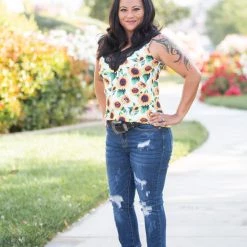 Boutique Simplified New Arrivals Be Happy Lace Trim Tank