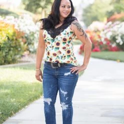 Boutique Simplified New Arrivals Be Happy Lace Trim Tank