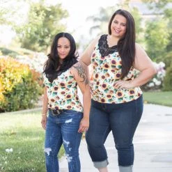 Boutique Simplified New Arrivals Be Happy Lace Trim Tank