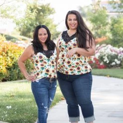 Boutique Simplified New Arrivals Be Happy Lace Trim Tank