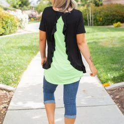 Boutique Simplified Lime-A-Rita Short Sleeve Top