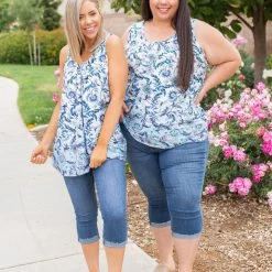 Boutique Simplified New Arrivals Ombre Floral Sleeveless Top